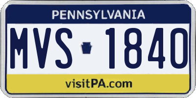 PA license plate MVS1840