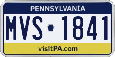 PA license plate MVS1841