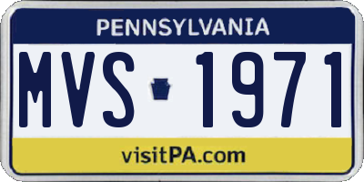 PA license plate MVS1971