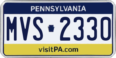 PA license plate MVS2330