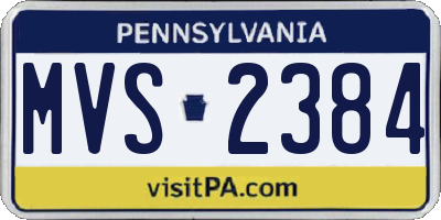 PA license plate MVS2384