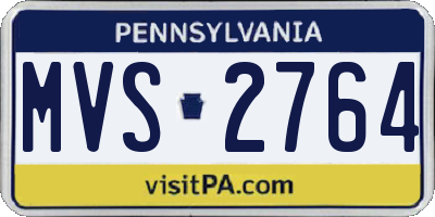 PA license plate MVS2764