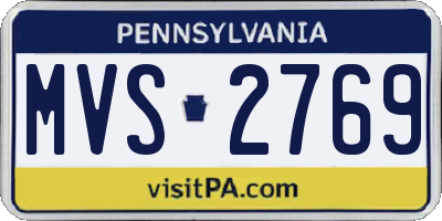 PA license plate MVS2769