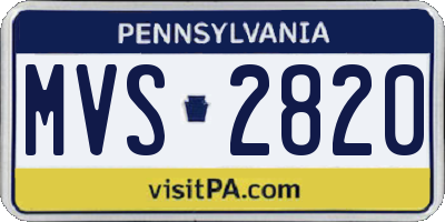 PA license plate MVS2820