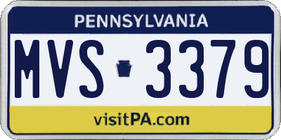PA license plate MVS3379
