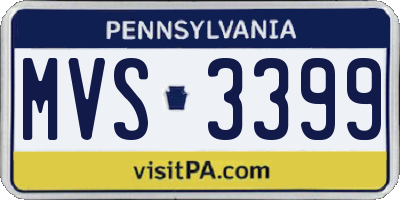 PA license plate MVS3399