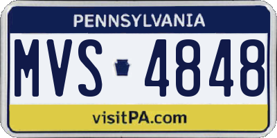 PA license plate MVS4848
