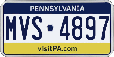 PA license plate MVS4897