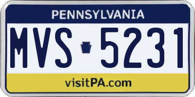PA license plate MVS5231
