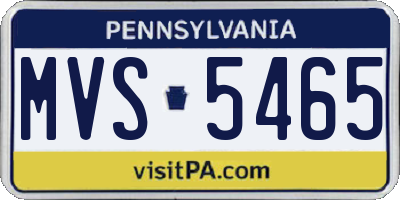 PA license plate MVS5465