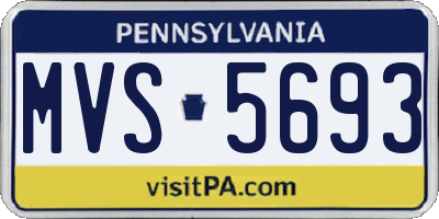 PA license plate MVS5693