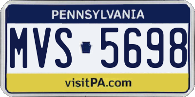PA license plate MVS5698