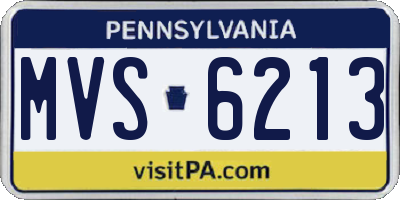 PA license plate MVS6213