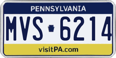 PA license plate MVS6214