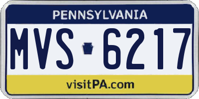PA license plate MVS6217