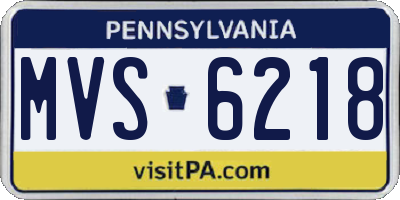 PA license plate MVS6218