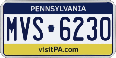PA license plate MVS6230