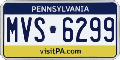 PA license plate MVS6299