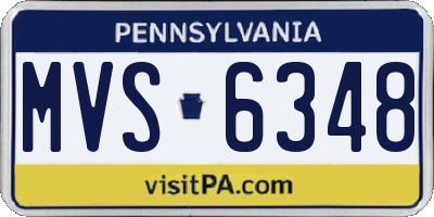 PA license plate MVS6348