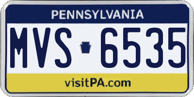 PA license plate MVS6535
