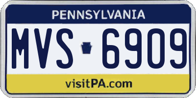 PA license plate MVS6909