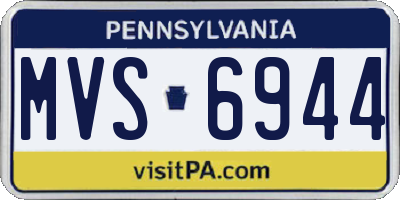 PA license plate MVS6944