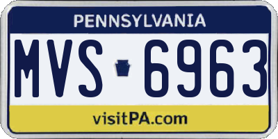 PA license plate MVS6963