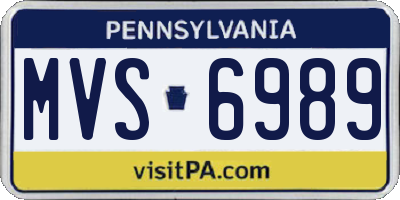 PA license plate MVS6989