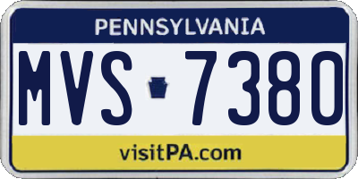PA license plate MVS7380