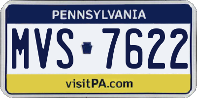 PA license plate MVS7622