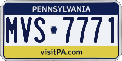 PA license plate MVS7771