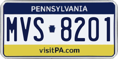 PA license plate MVS8201