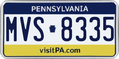 PA license plate MVS8335
