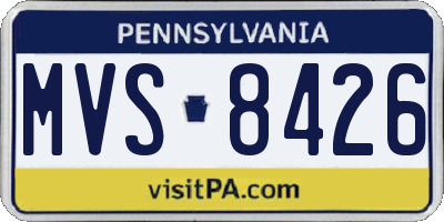 PA license plate MVS8426