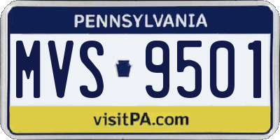 PA license plate MVS9501