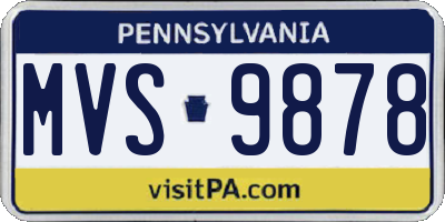 PA license plate MVS9878