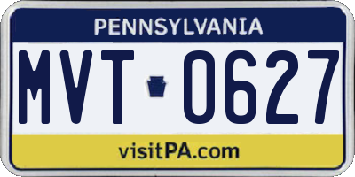 PA license plate MVT0627