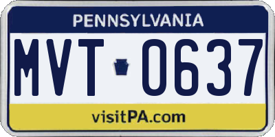 PA license plate MVT0637
