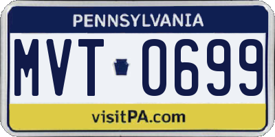 PA license plate MVT0699