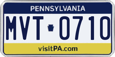 PA license plate MVT0710
