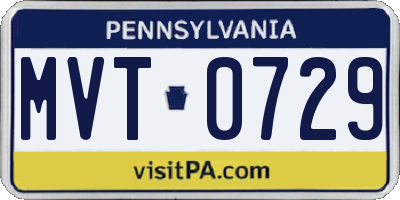 PA license plate MVT0729