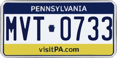 PA license plate MVT0733