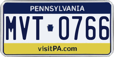 PA license plate MVT0766