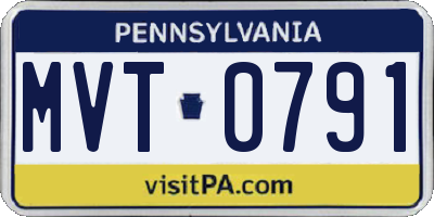 PA license plate MVT0791
