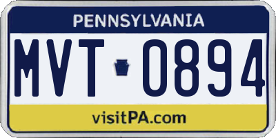 PA license plate MVT0894
