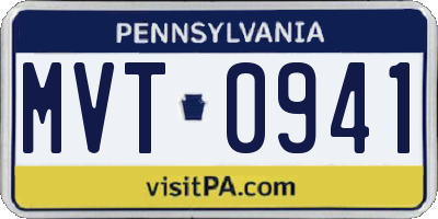 PA license plate MVT0941