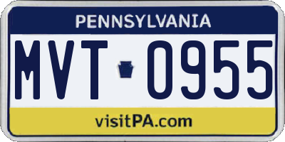 PA license plate MVT0955