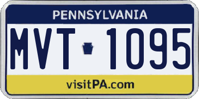PA license plate MVT1095