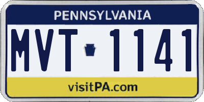 PA license plate MVT1141
