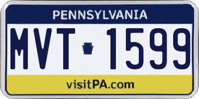 PA license plate MVT1599